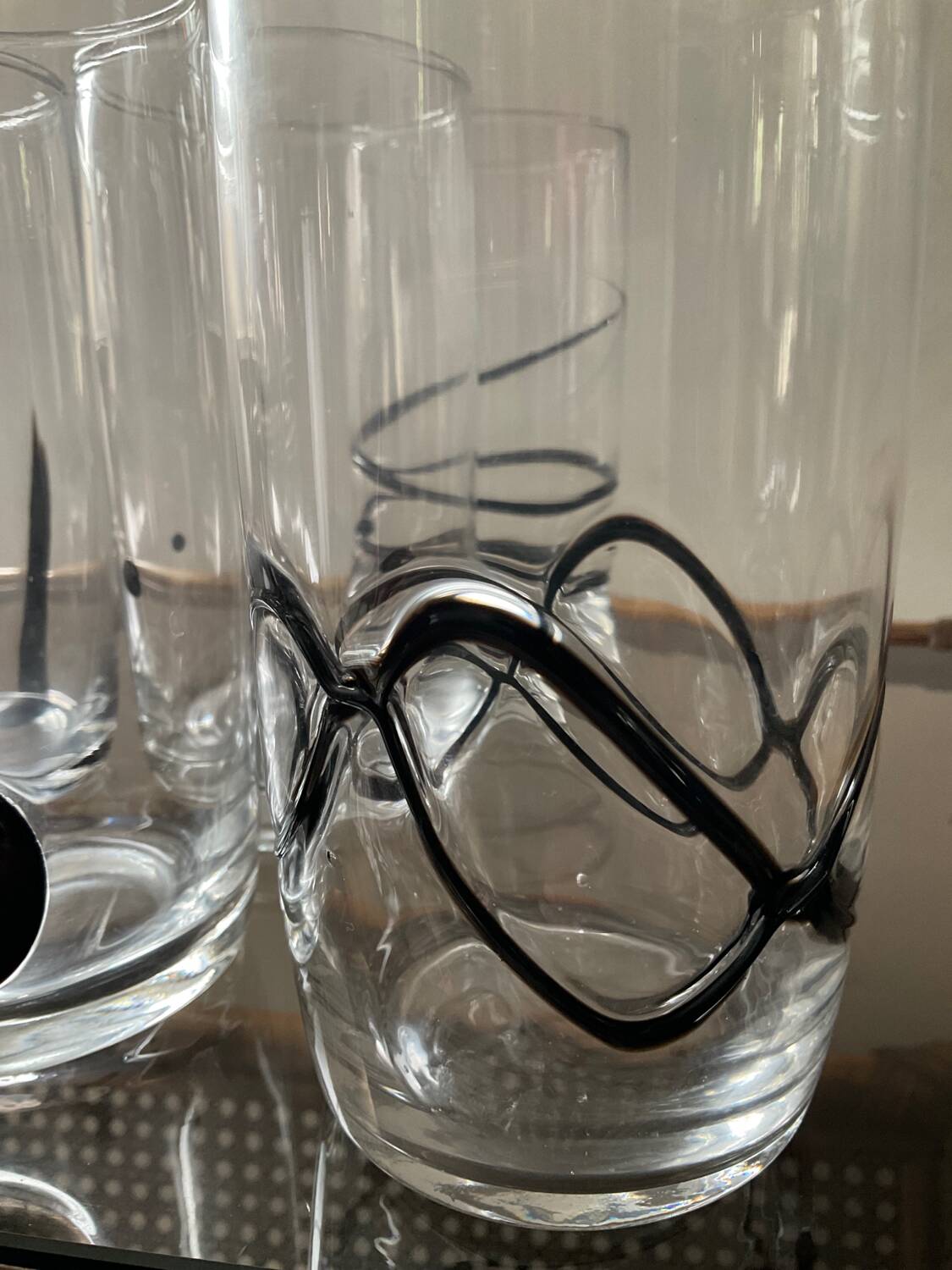 Series of 6 vintage Murano glasses including glass paste