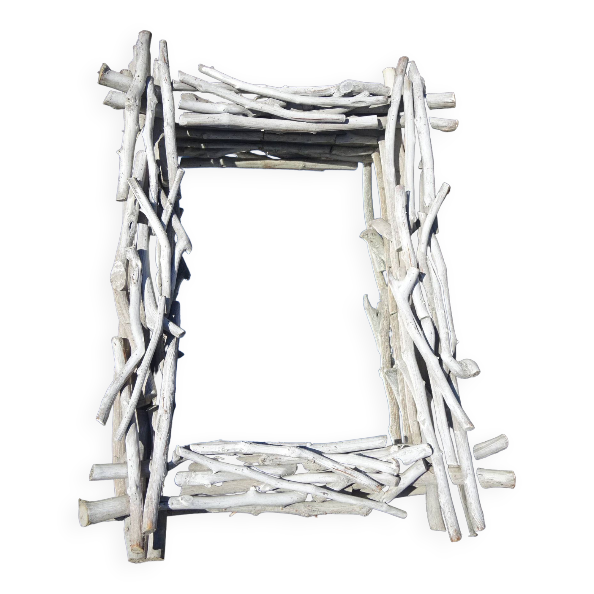 Mirror in gray driftwood frame < 65x84 cm >