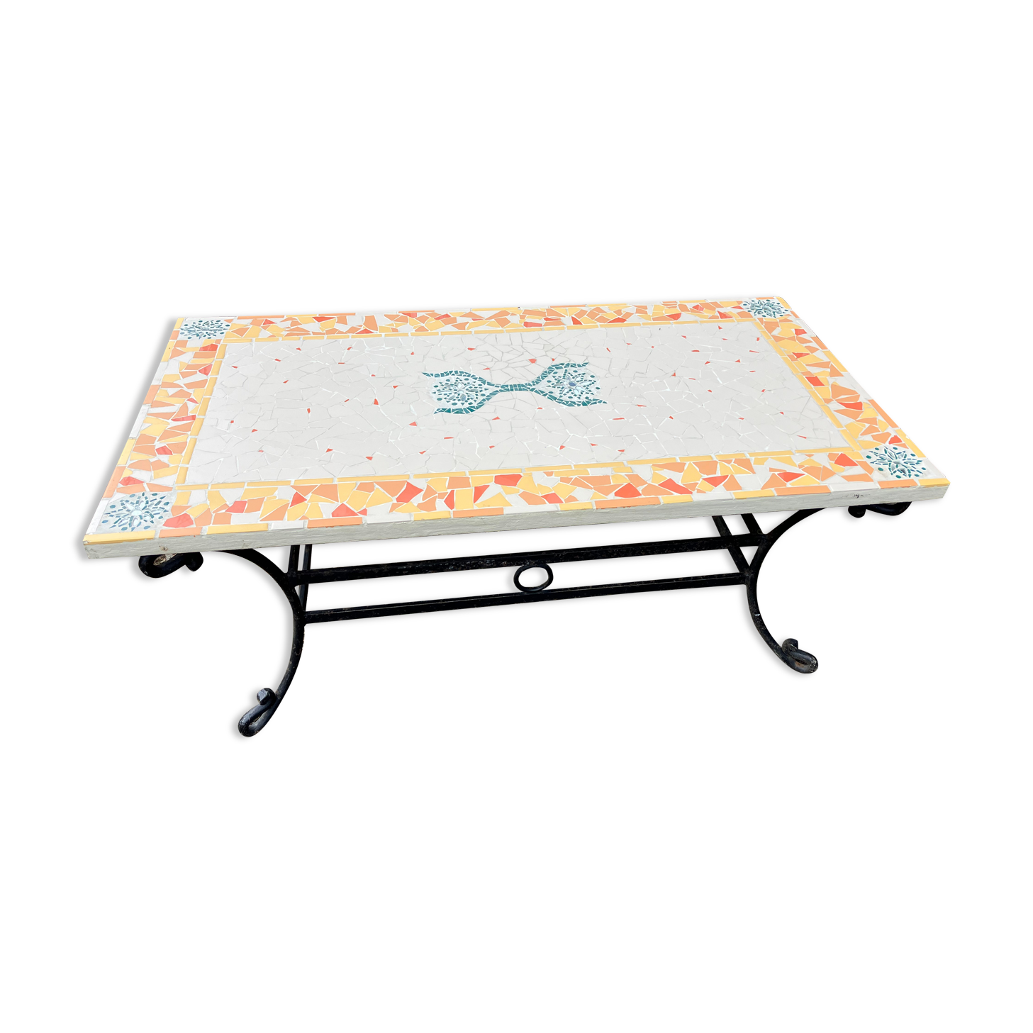 Coffee table legs iron mosaic top