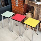Set of 3 vintage Formica stools