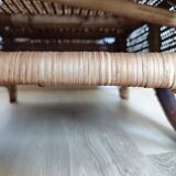 Vintage rattan folding picnic chair