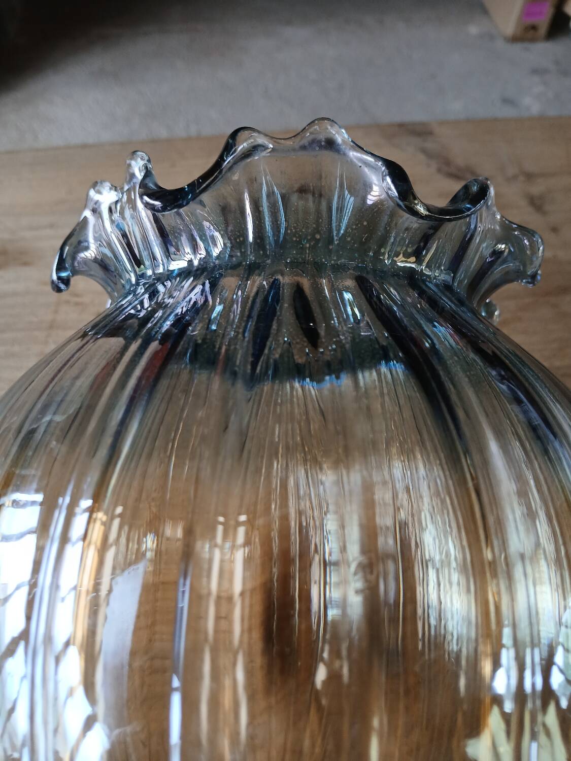Suspension vintage en verre