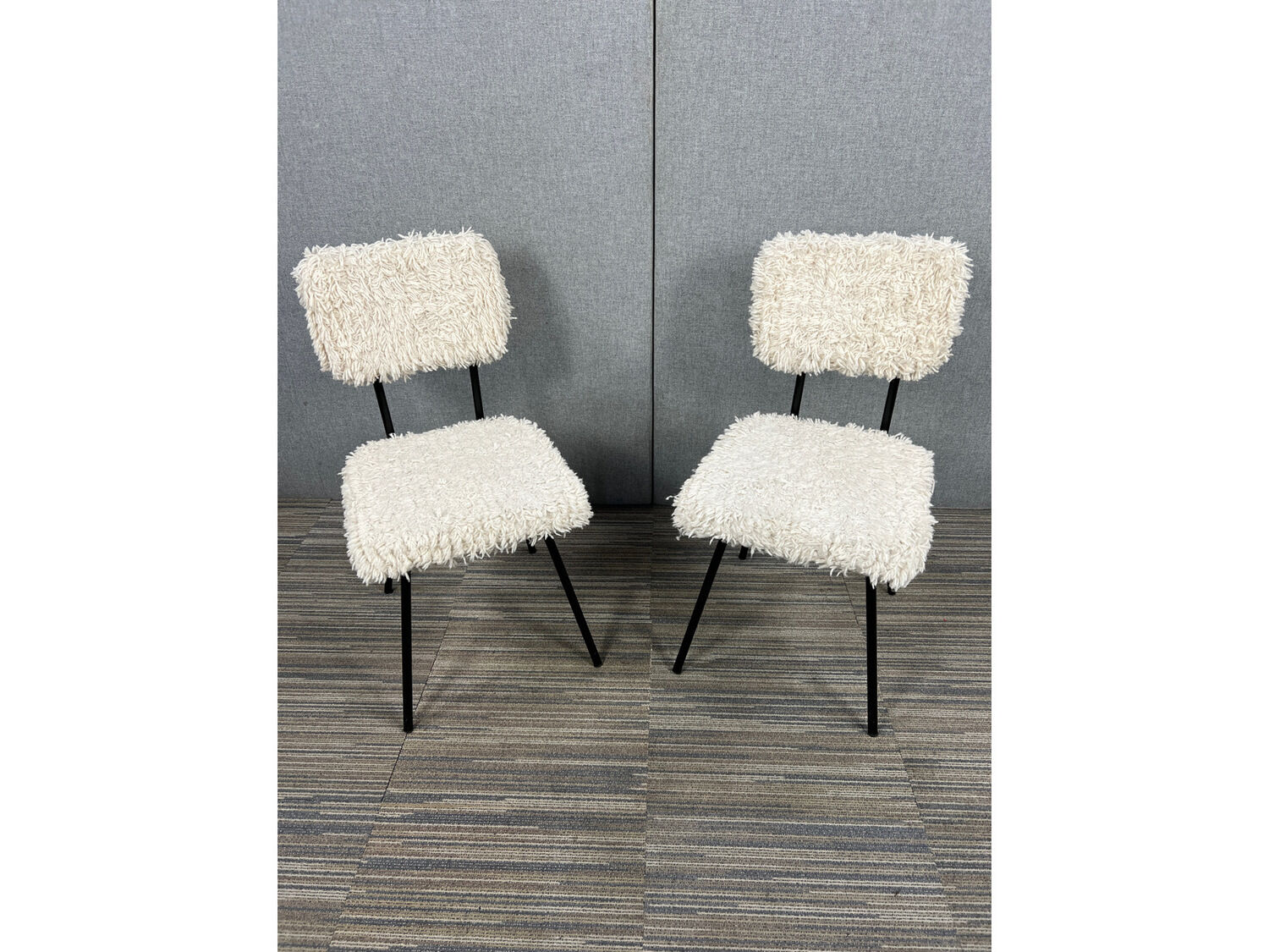 PAIR OF WOOL CHAIRS