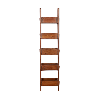 5-level shelf in Burmese teak