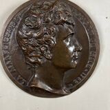 Pair of bronze medallions, Rouget de Lille and J.J. Rousseau