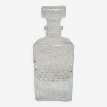 Chiseled glass whiskey decanter 1970s