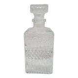 Chiseled glass whiskey decanter 1970s