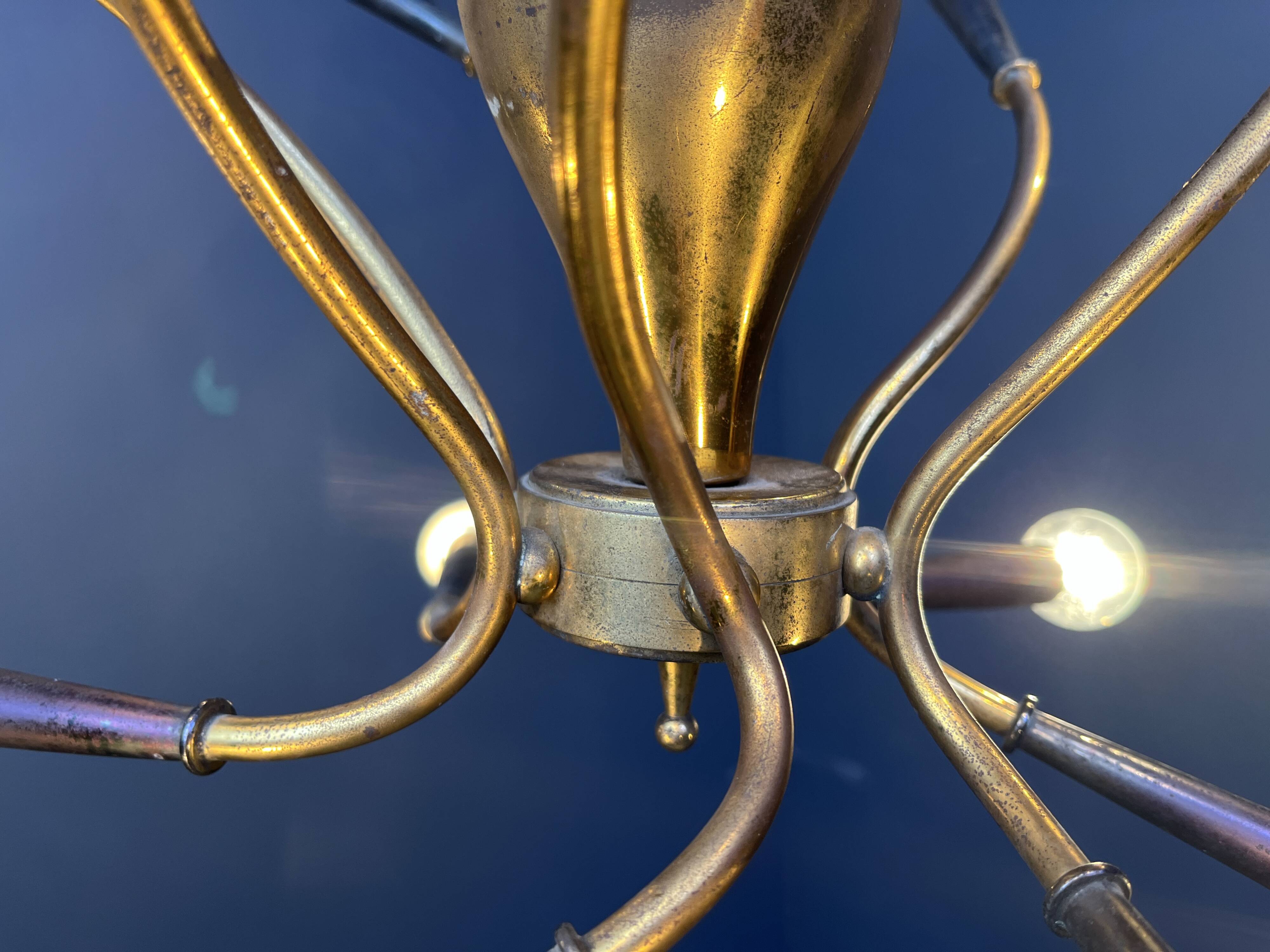 Mid-century Italian brass chandelier, 1960s