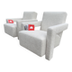 2x Cassina Utrecht chair in beige bouclé, Gerrit Rietveld. In NEW CONDITION!!