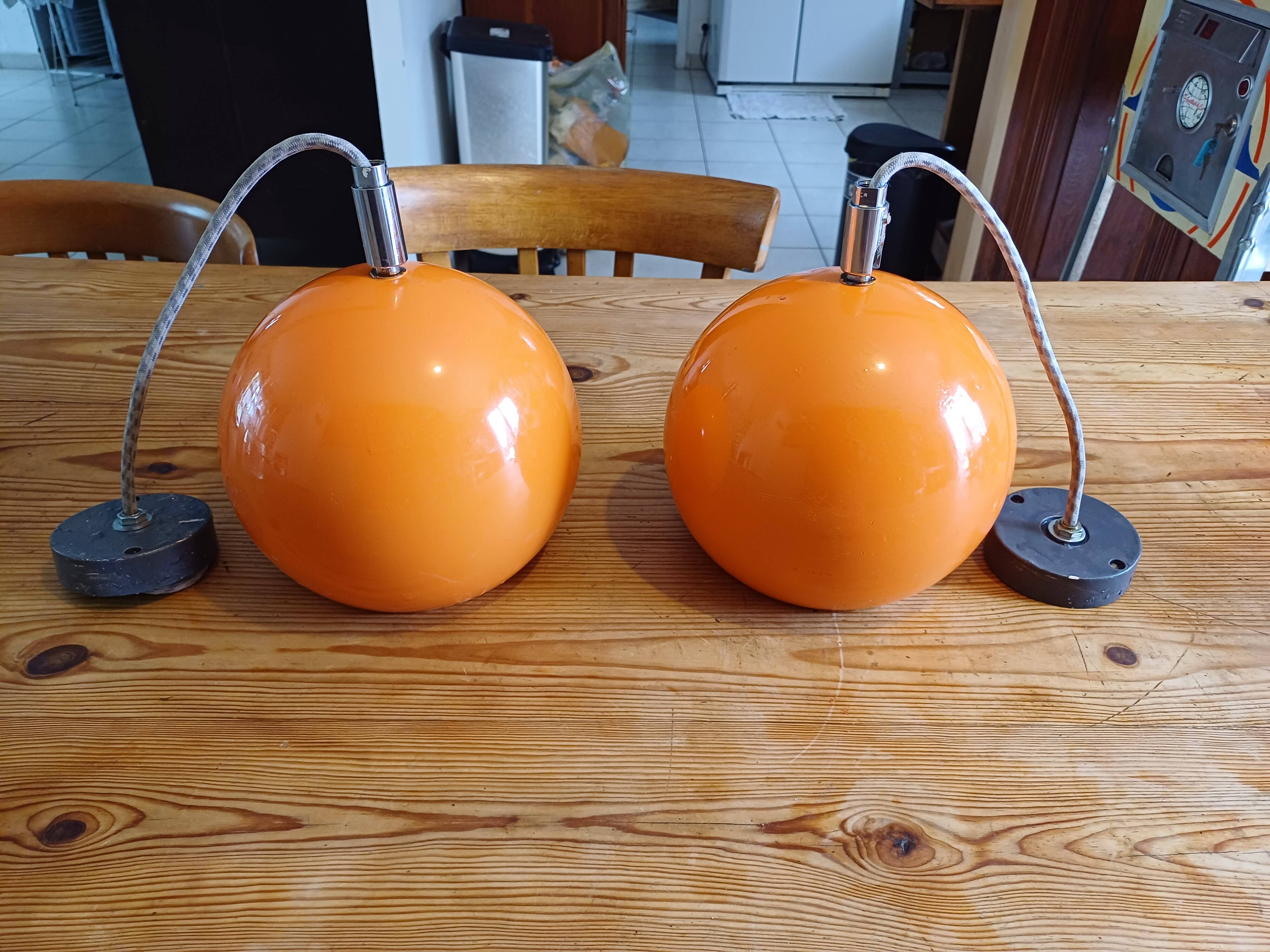 Pair of vintage erco dmi pendants or wall lights