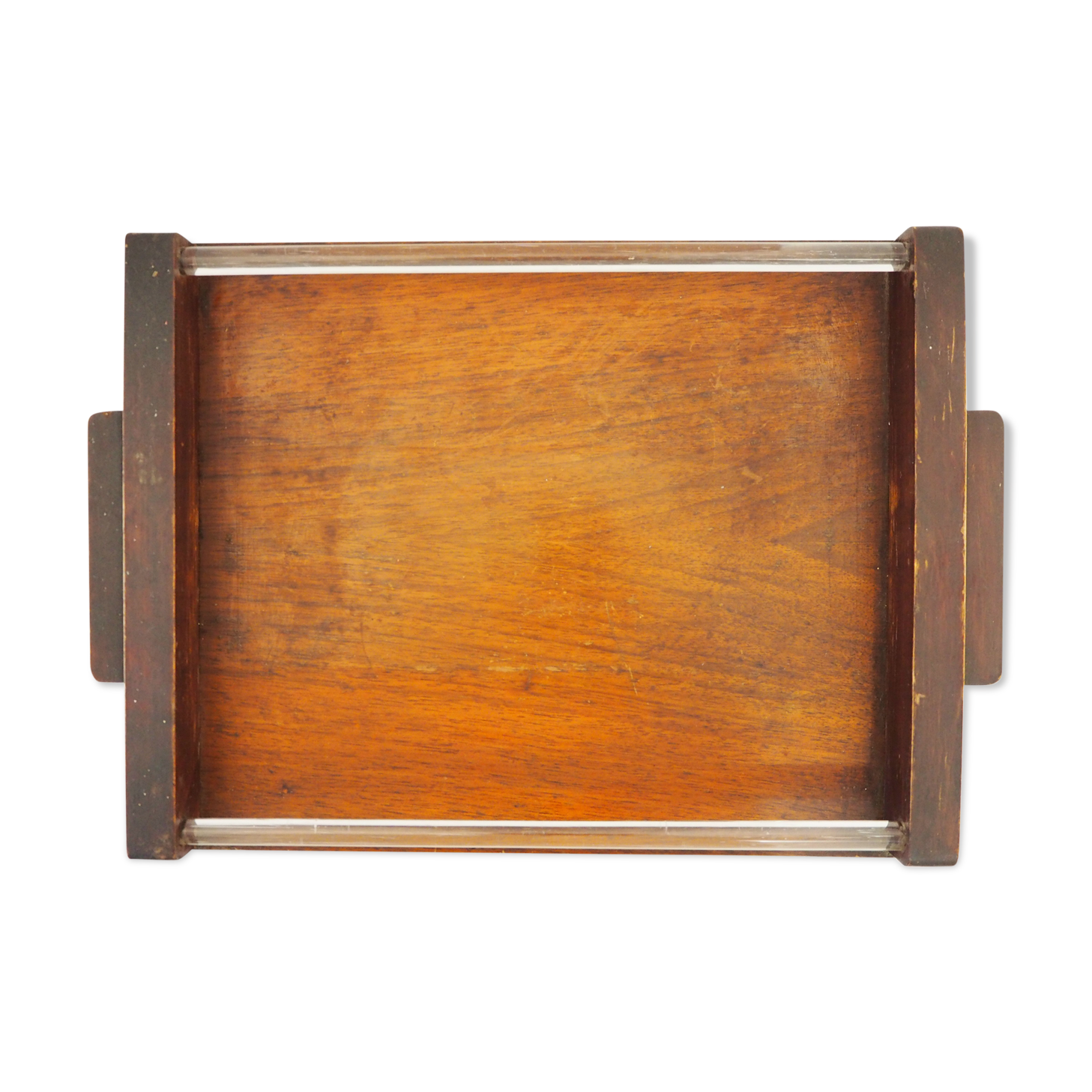Art Deco top in wood and glass