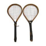 2 old wooden badminton rackets late XIX early XX th