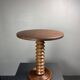 Midcentury brutalist wood turned side table, Charles Dudouyt style, 1950s