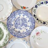 Mismatched antique dinner plates