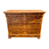 Walnut burl commode, 19th century, Louis Philippe style.