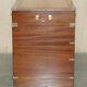 Vintage Harrods Kennedy desk in military campaign style with drawers.