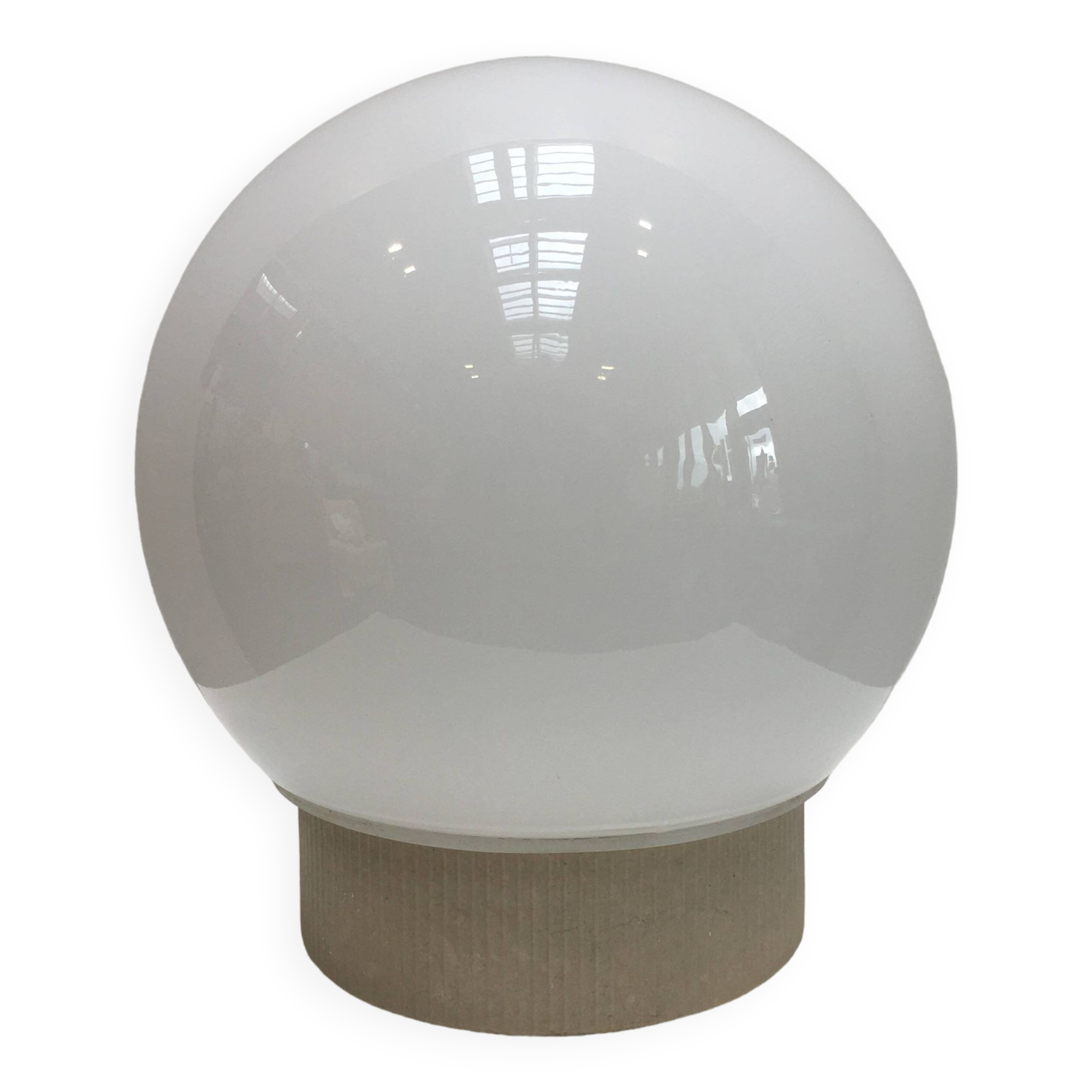 Bauhaus style wall lamp with opaline globe