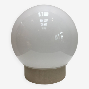 Bauhaus style wall lamp with opaline globe