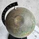 Miniature Green Paper-Covered Globe with Metal Base and Meridian — Made in England