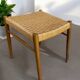 Tabouret scandinave en bois et corde, années 50-60