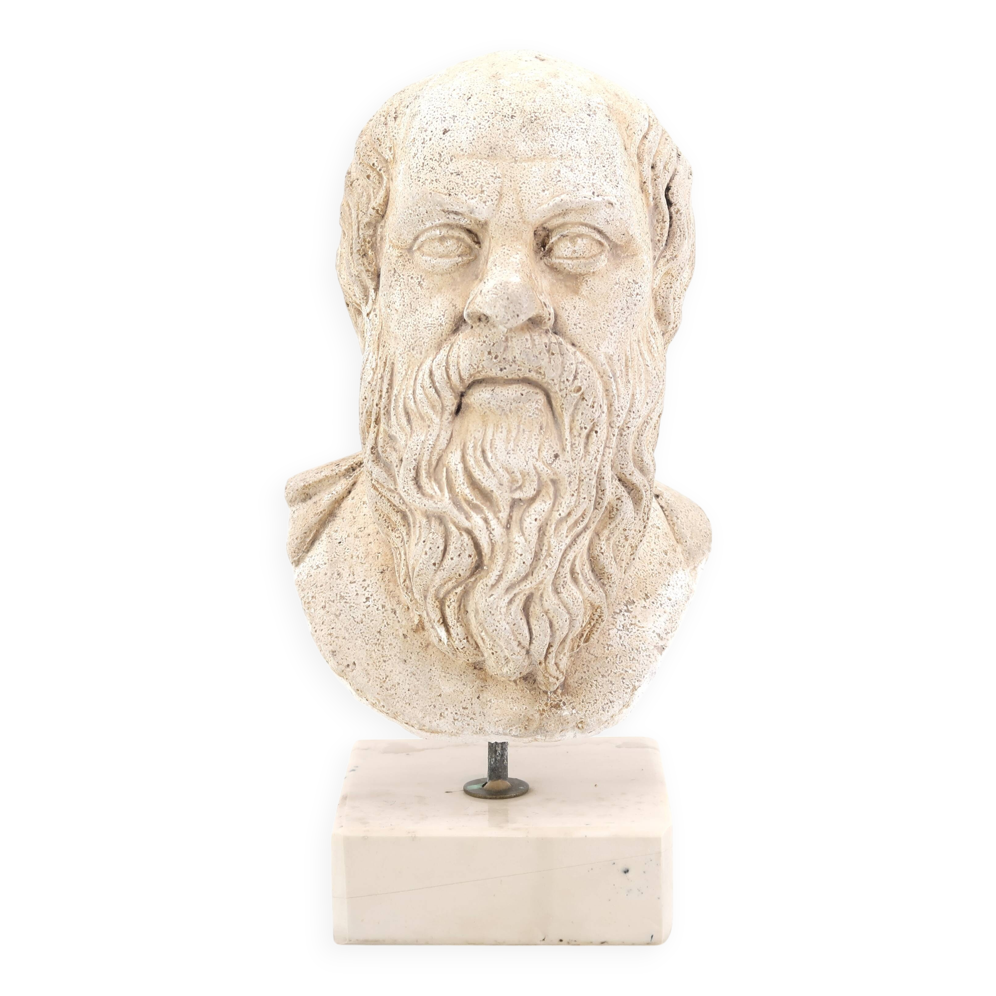 Plaster bust of a Greek man Socrates, 1970s