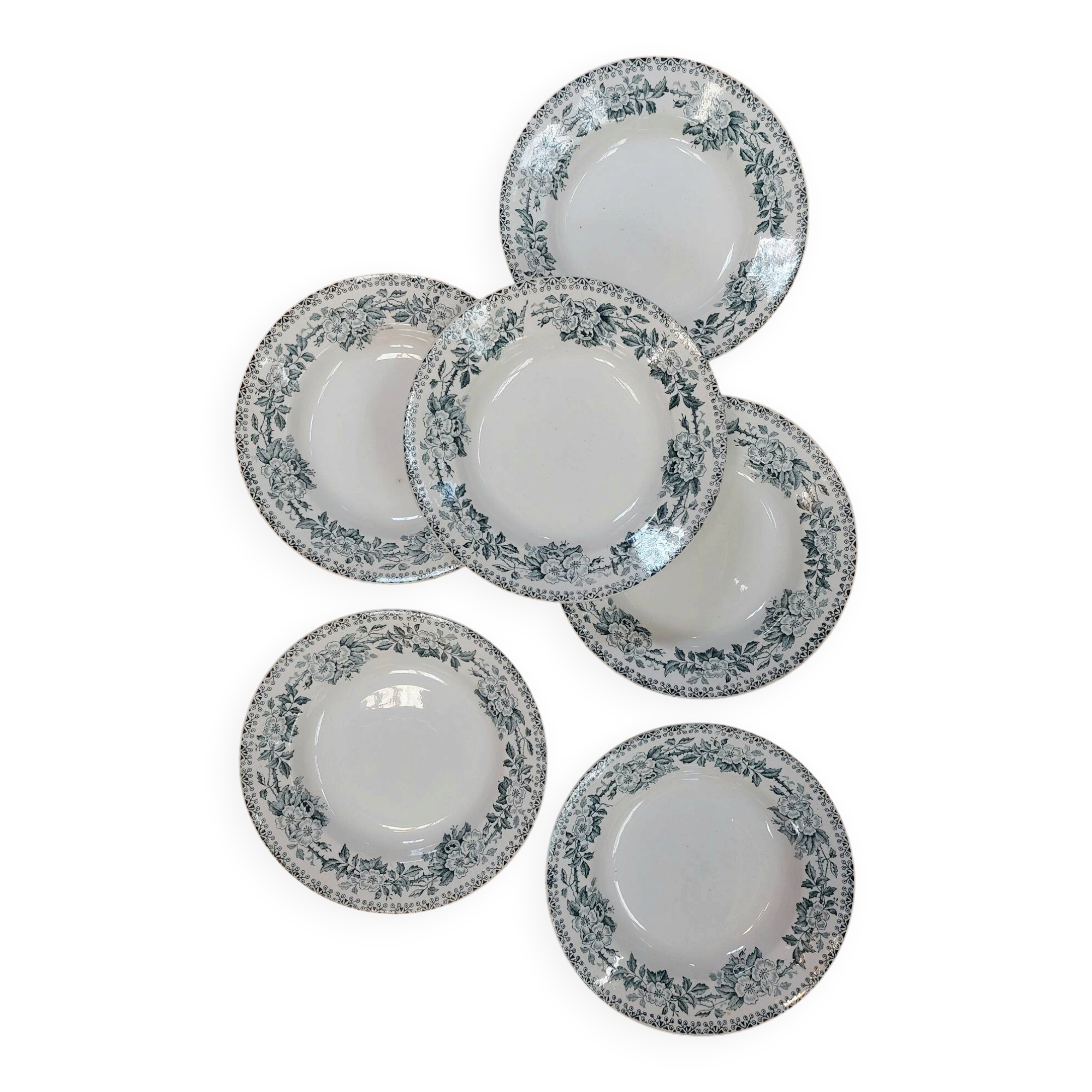 Lot de 6 assiettes creuses en terre de fer- Modèle Guadeloupe