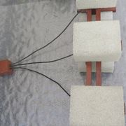 Scandinavian chandelier with 6 lights from the 60s in teak and Perspex