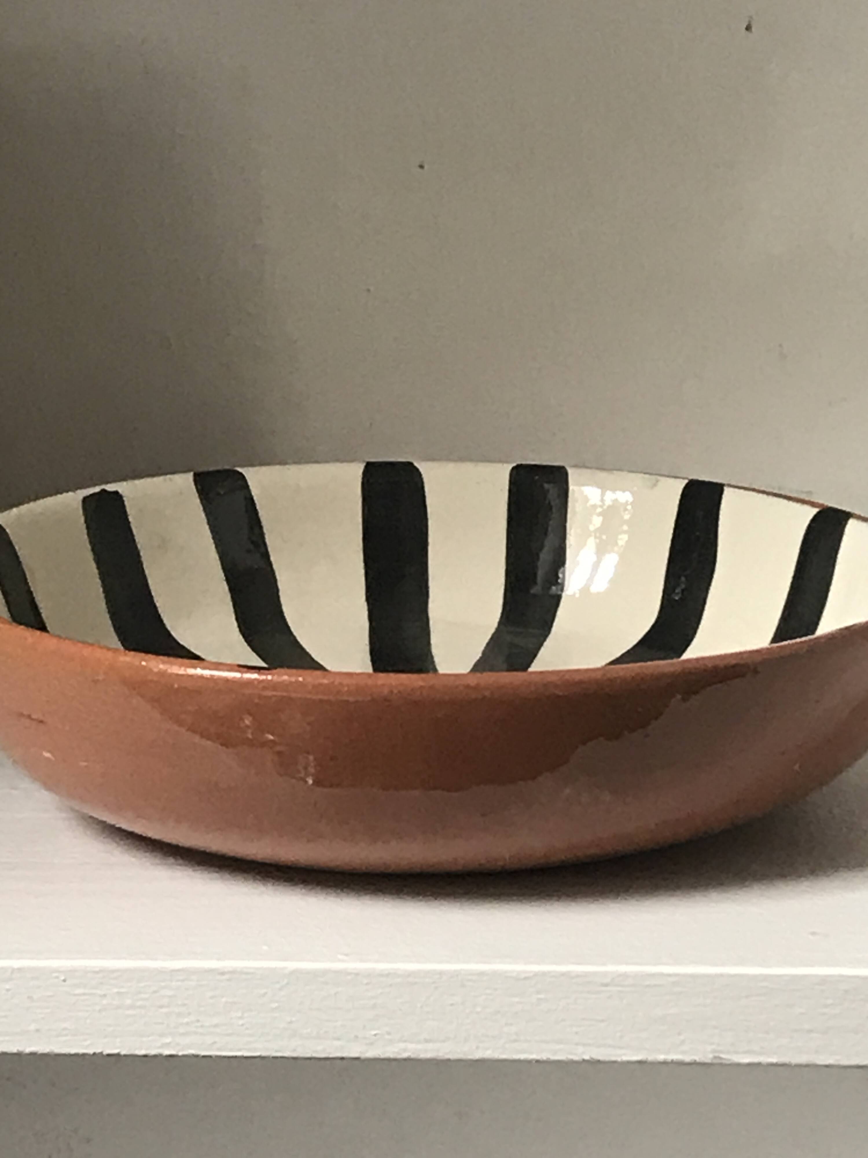 Morocco striped ceramic dish