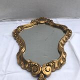 Ancient Mirror Baroque Style A Golden Wood Shell - Vintage Decoration Glass 31x47cm