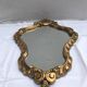 Ancient Mirror Baroque Style A Golden Wood Shell - Vintage Decoration Glass 31x47cm