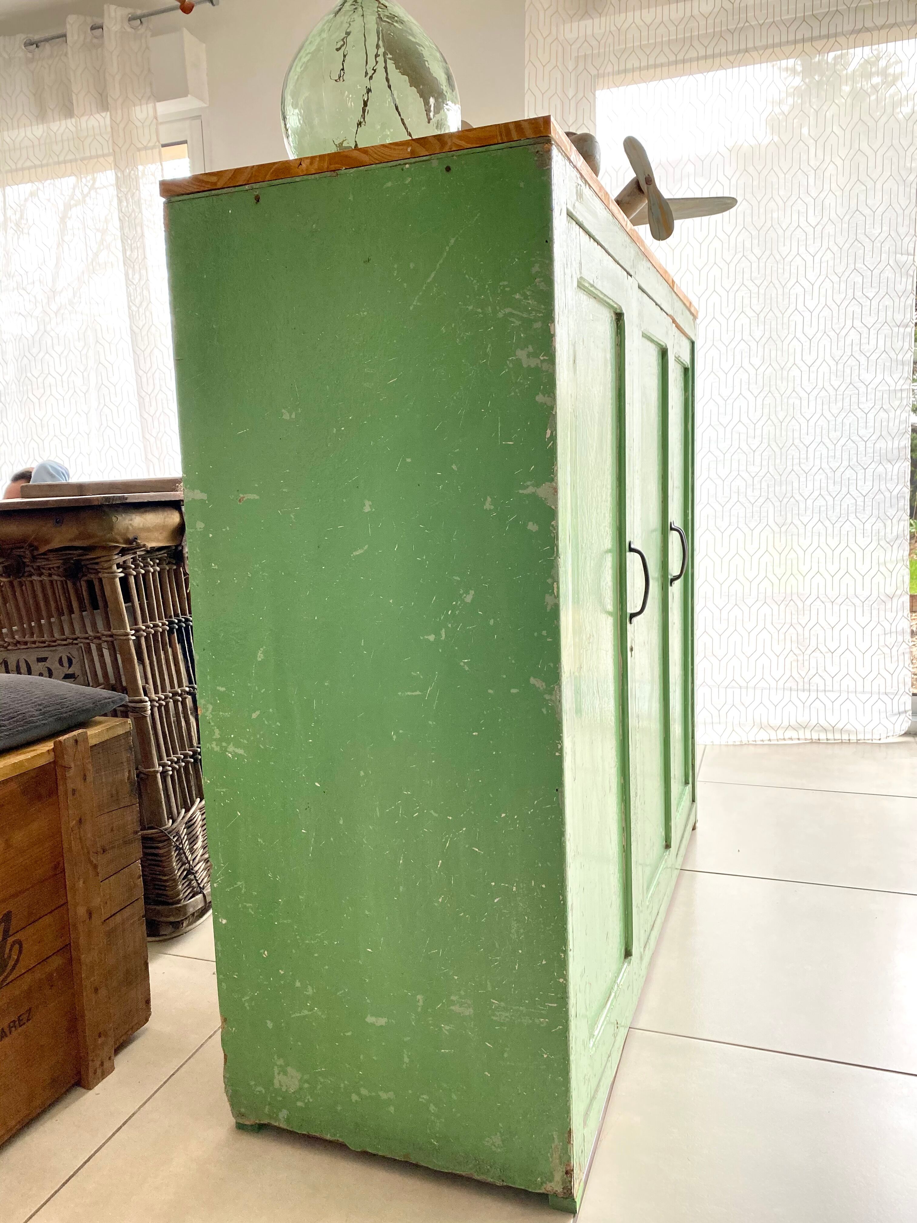 Meuble de métier en bois vintage