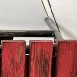 Red industrial pine bench, 1970s