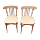 Paire de chaises bistrot peintes en blanc