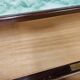 Vintage six-drawer oak chest of drawers with glass top, 1960