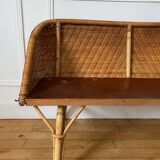 Banc en rotin enfant vintage