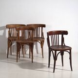 Anciennes chaises de bistro de style viennois (vers 1920). Ensemble de 4 pièces #1