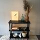 Vintage bamboo black shelf