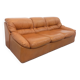 Vintage cognac camel leather canapé from the 1970s.