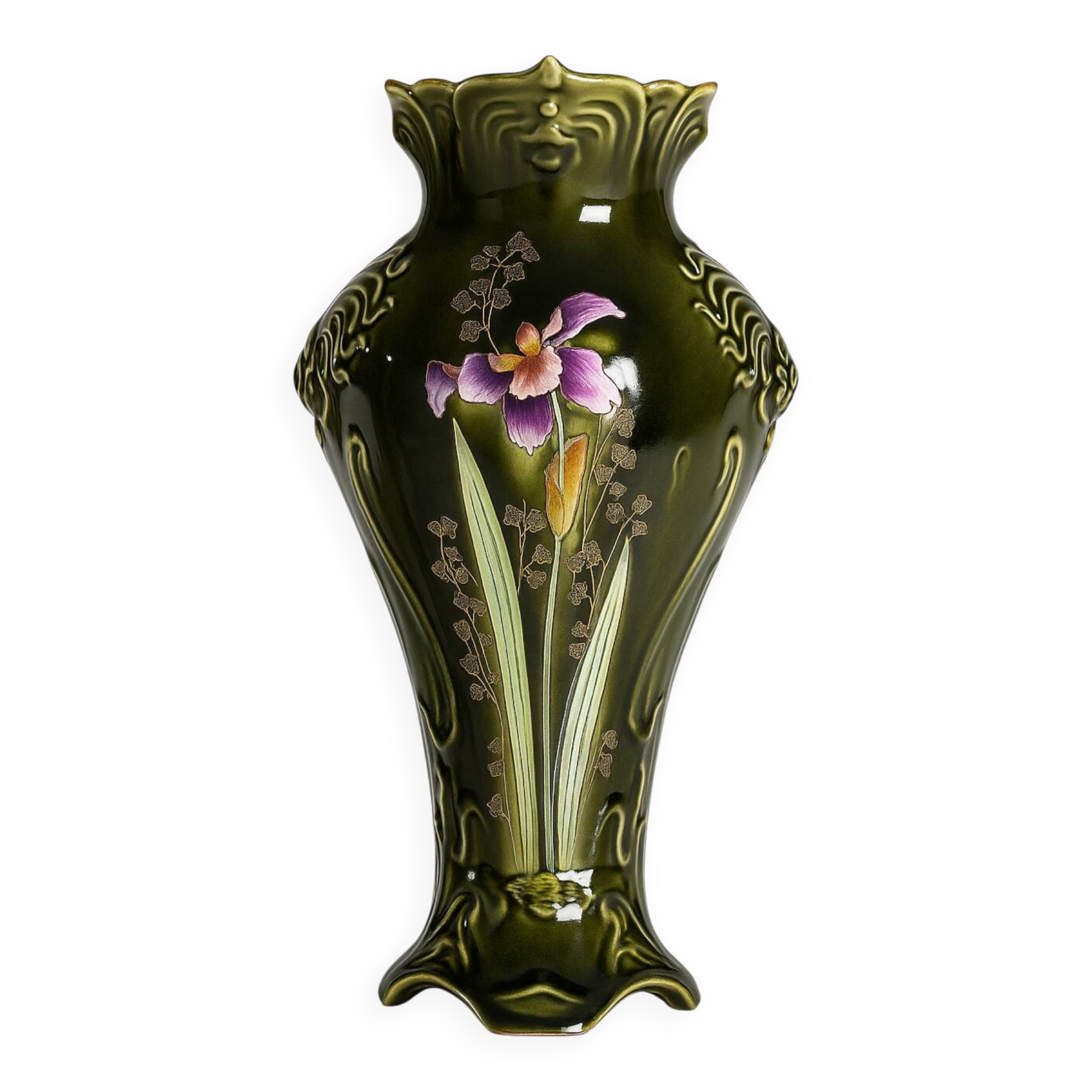 Art Nouveau slipware vase, Fives-Lille De Bruyn