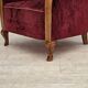 1960s, Danish armchair, cherry-red furniture velour.