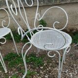 Salon de jardin ancien en fer plein milieu xxeme