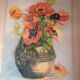 Bouquet of anemones in a copper vase