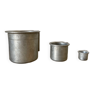 Lot de 3 pots / mesures en aluminium SEB