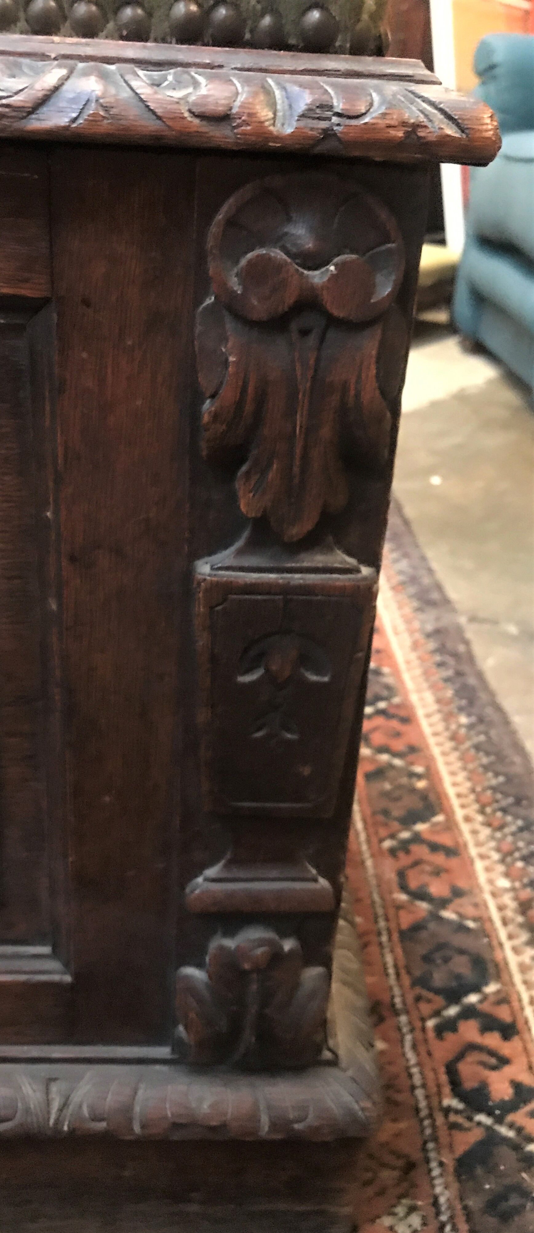 Gothic-style carved chest
