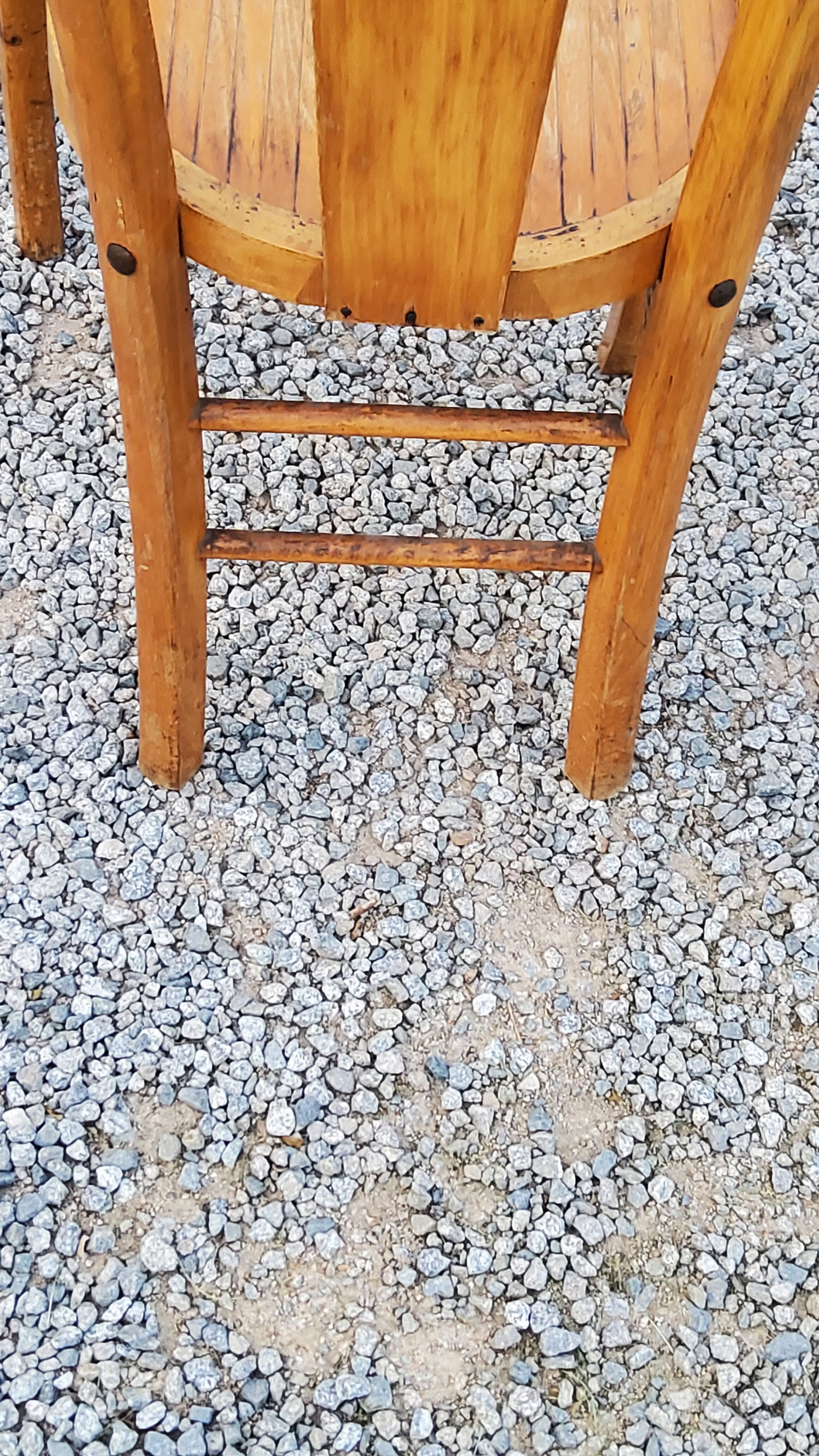 Set of 4 bistro chairs in beech and blond oak from the 50s