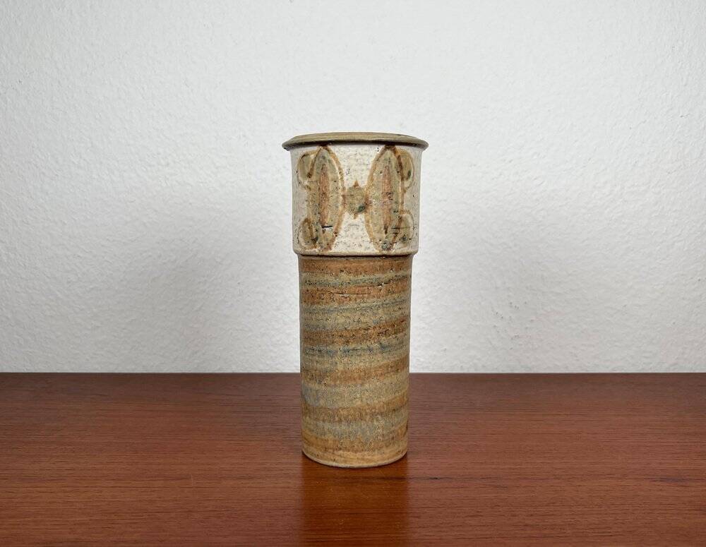 Danish studio ceramic vase from the mid-century by Svend Aage Jensen for Søholm, 1960s.