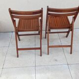 2 vintage wooden folding chairs from the 50s Romania