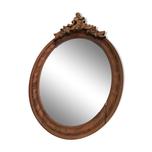 miroir ovale cadre bois