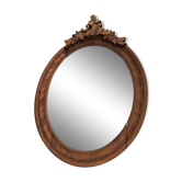 Miroir ovale cadre bois XIXème  29x42cm