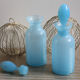 Duo of blue opaline vials